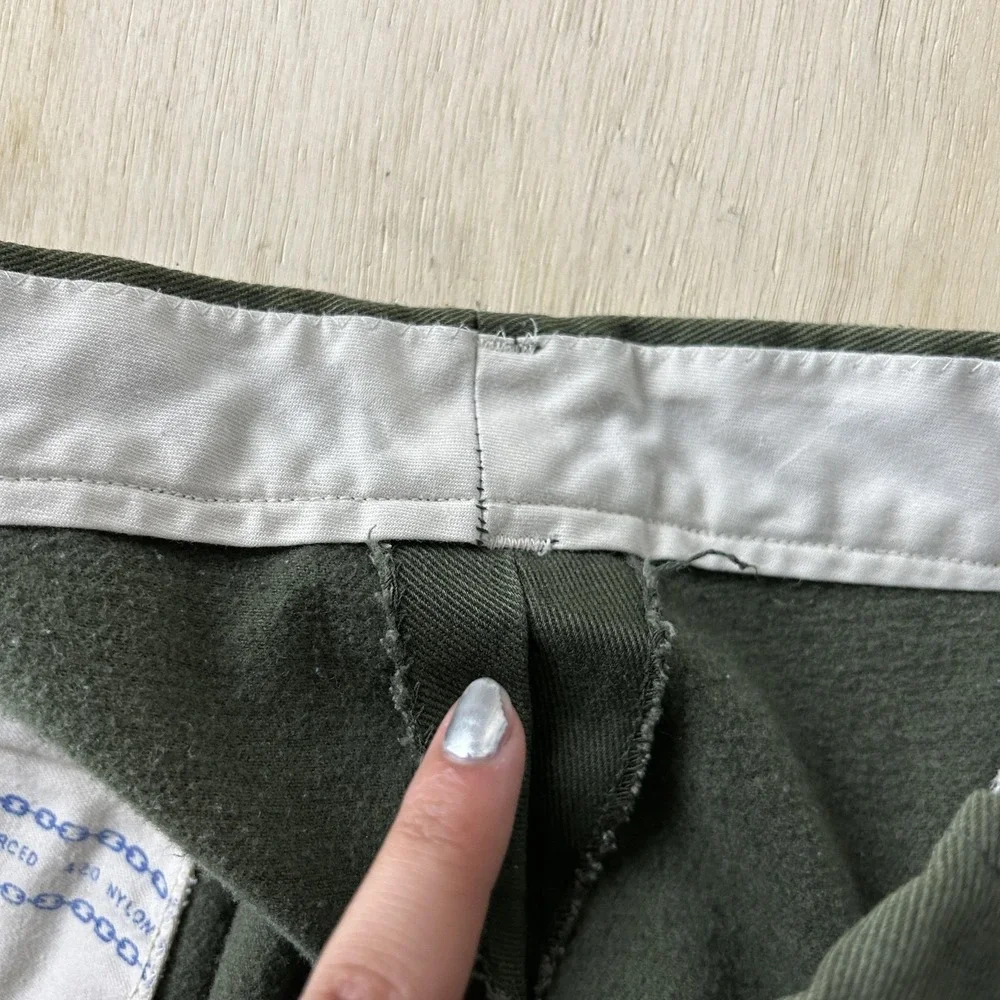 Vintage Green Twill Chino Pants Mens 42x29 Straight Regular Fit Casual Workwear